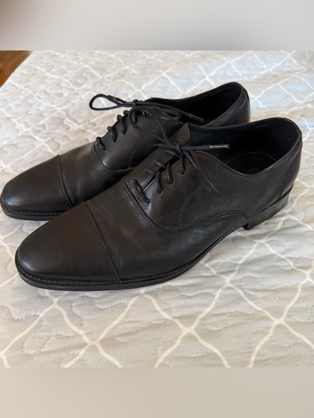 NWOT New Men’s Gordon Rush Black Cap-Toe Leather Oxfords size 9.5